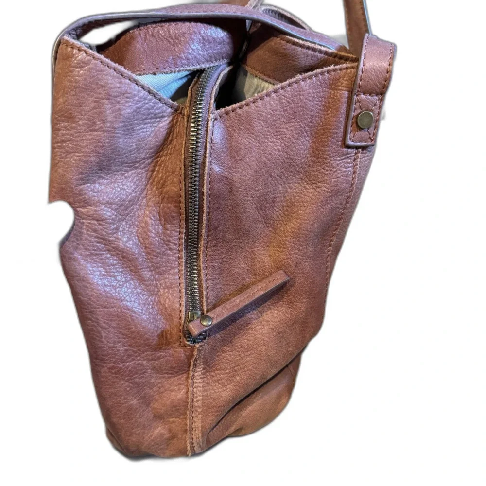 American Leather Co Liberty Shopper Tote Shoulder Bag Brown Leather Hobo